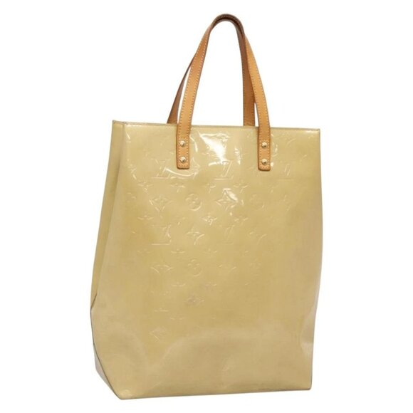 LOUIS VUITTON Monogram Vernis Reade MM Hand Bag Beige M91141 LV Auth 132069 - Picture 1 of 16